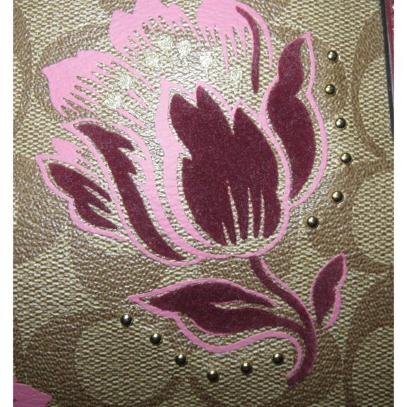 Coach Sage Mini Carryall In Signature Coated Canvas Desert Tulip Print Flocking - Picture 11 of 14